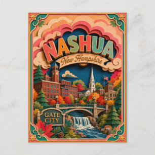 PopCut States Nashua New Hampshire Paper Art Postcard