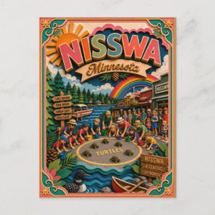 PopCut States Nisswa Minnesota Paper Art Postcard