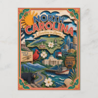 PopCut States North Carolina Colorful 3D Paper Art
