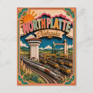 PopCut States North Platte Nebraska Paper Art Postcard