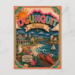 PopCut States Ogunquit Maine Paper Art Postcard