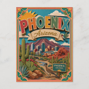 PopCut States Phoenix Arizona Paper Art Postcard