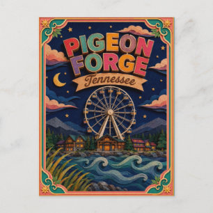PopCut States Pigeon Forge Tennessee Paper Art Postcard