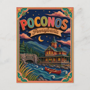 PopCut States Poconos Pennsylvania Paper Art Postcard