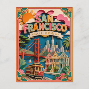 PopCut States San Francisco California Paper Art Postcard
