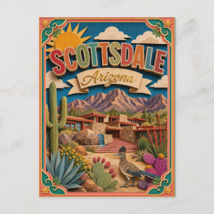 PopCut States Scottsdale Arizona Paper Art Postcard