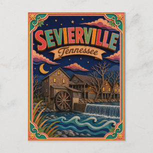 PopCut States Sevierville Tennessee Paper Art Postcard