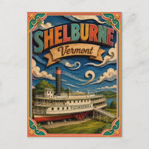 PopCut States Shelburne Vermont Paper Art Postcard
