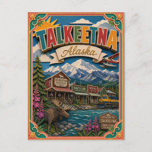 PopCut States Talkeetna Alaska Paper Art Postcard