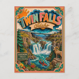 PopCut States Twin Falls Idaho Paper Art Postcard