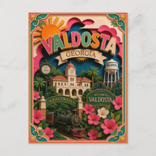 PopCut States Valdosta Georgia Paper Art Postcard
