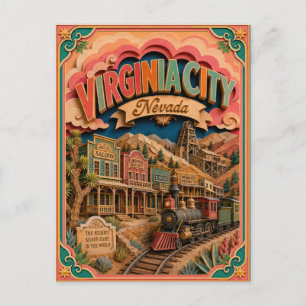 PopCut States Virginia City Nevada Paper Art Postcard