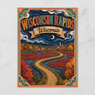 PopCut States Wisconsin Rapids Wisconsin Paper Art Postcard