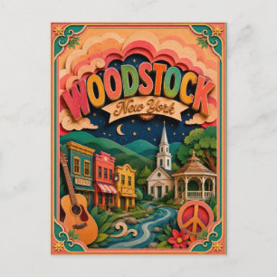PopCut States Woodstock New York Paper Art Postcard