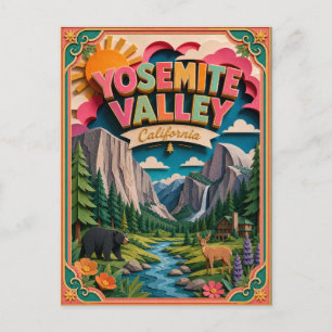 PopCut States Yosemite Valley California Paper Art Postcard