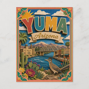 PopCut States Yuma Arizona Paper Art Postcard