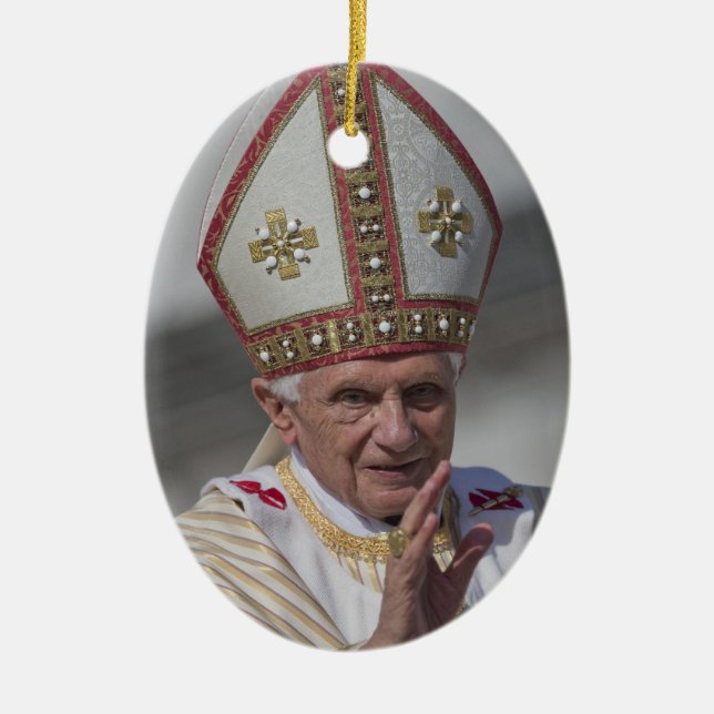 Pope Benedict XVI Ceramic Ornament (Front)