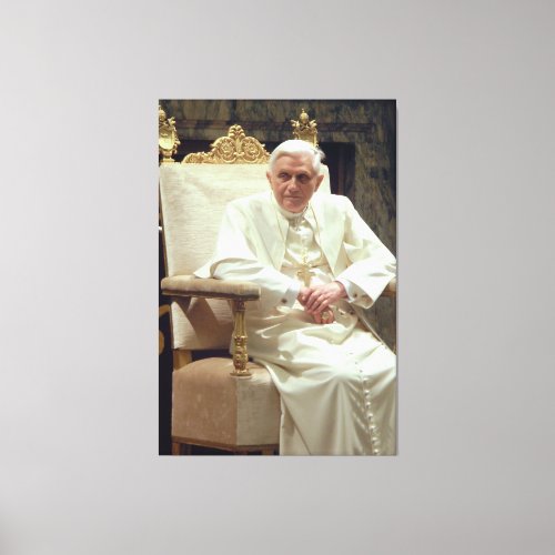 Pope Benedict XVI Sitting in His Chair Canvas