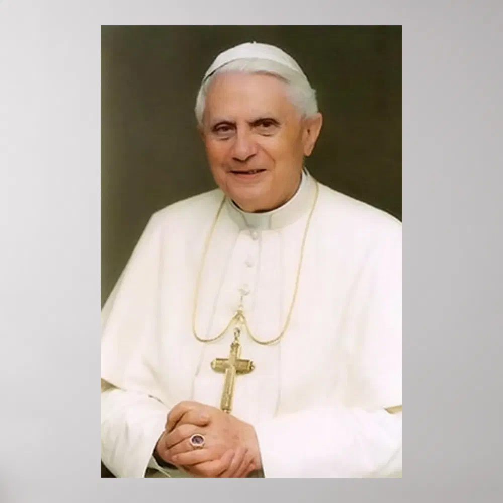 Pope Benedict XVI with Hands Folded Poster