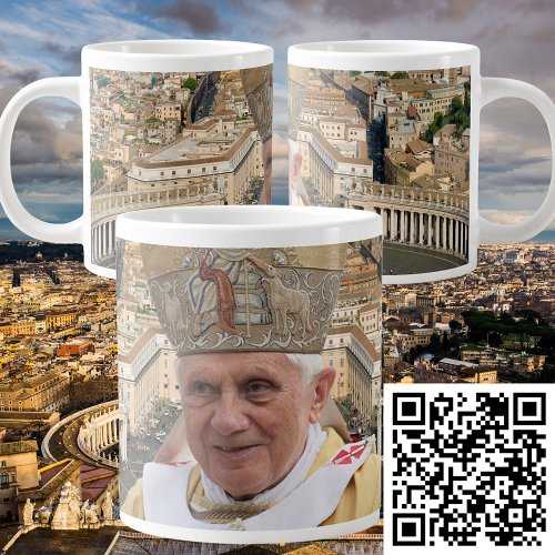 Pope Benedict XVI with the Vatican City Large Coffee Mug