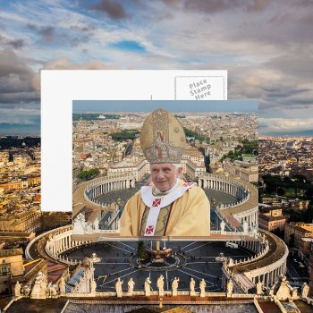 Pope Benedict Xvi With The Vatican City Postcard by fabpeople at Zazzle