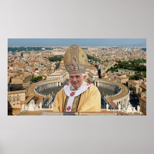 Pope Benedict XVI with the Vatican City Poster