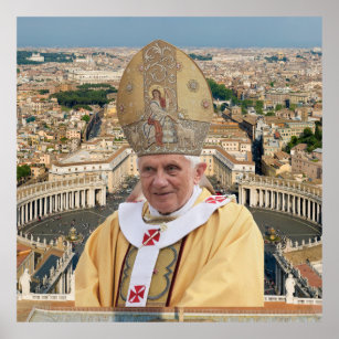 Pope Benedict XVI with the Vatican City Poster