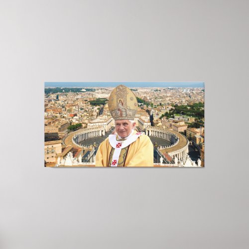 Pope Benedict XVI with the Vatican City Poster Canvas Print