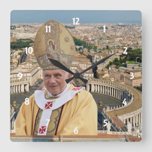 Pope Benedict XVI with the Vatican City Square Wall Clock