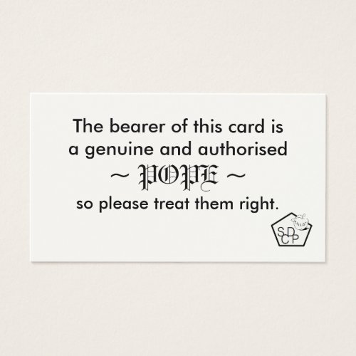 Pope Card Business Cards