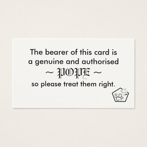 Customizable Pope Card Business Cards