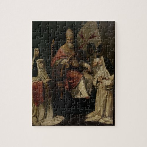 Pope Clement VIII blessing Carmelite Nuns oil on Jigsaw Puzzle