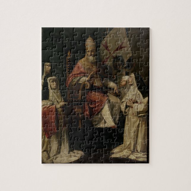 Pope Clement VIII blessing Carmelite Nuns (oil on Jigsaw Puzzle (Vertical)
