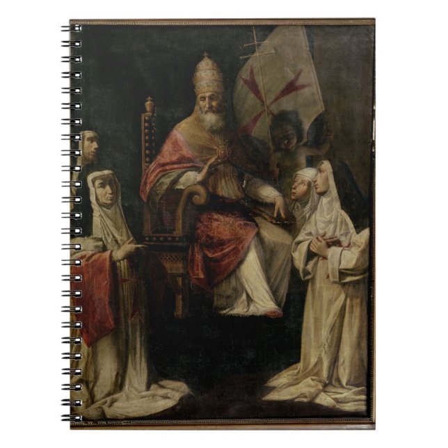 Pope Clement VIII blessing Carmelite Nuns (oil on Notebook (Front)