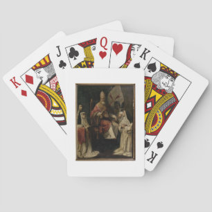 Pope Clement VIII blessing Carmelite Nuns (oil on Poker Cards
