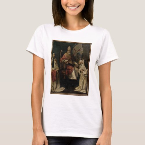 Pope Clement VIII blessing Carmelite Nuns oil on T_Shirt