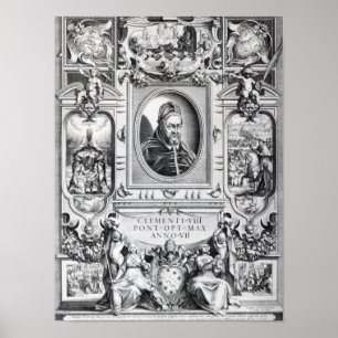 Pope Clement VIII, surrounded Poster