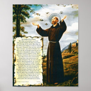 Pope Francis Canticle of the Creatures St Francis Poster