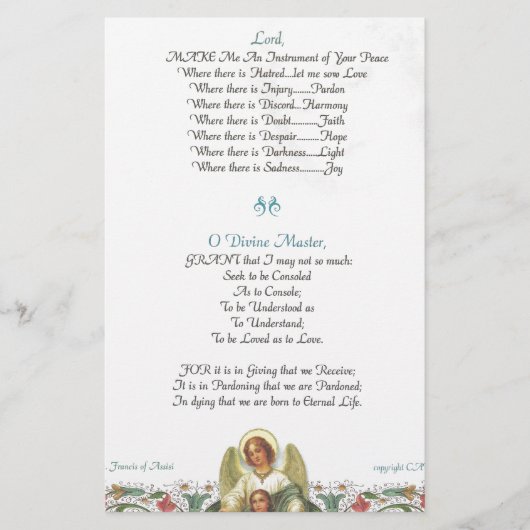 pope francis=st. francis simple prayer=angel (Front)