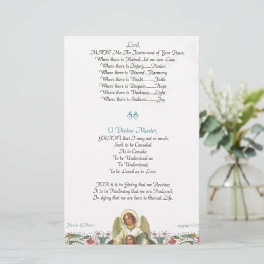 pope francis=st. francis simple prayer=angel (Standing Front)