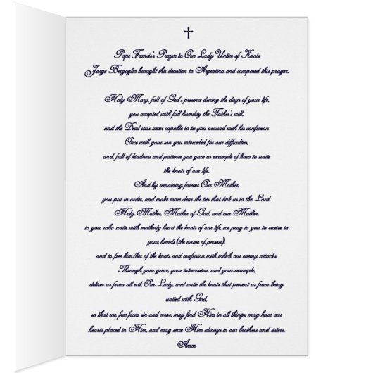 Pope Francis's Prayer to Our Lady Untier of Knots (Inside (Right))