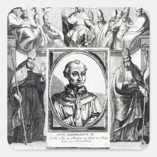 Pope Hadrian II Square Sticker (Front)