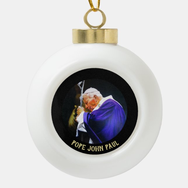Pope John Paul Christmas Tree Ornament (Front)