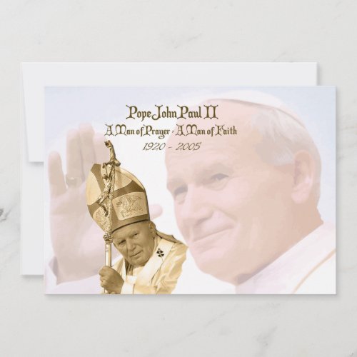 Pope John Paul II Collage Notecards Invite
