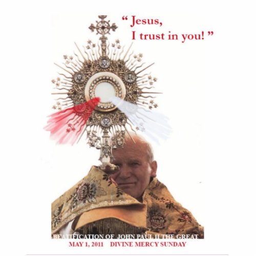 Pope John Paul II  Divine Mercy photosculpture