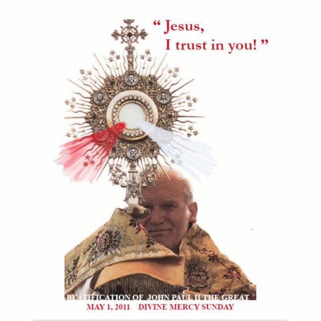 Pope John Paul II & Divine Mercy photosculpture (Front)