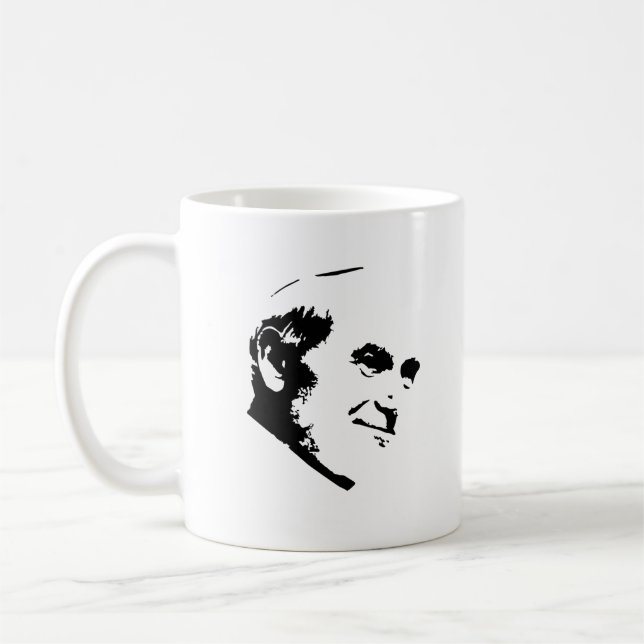 Pope John Paul II Face White Coffee Mug (Left)