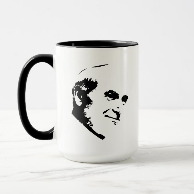 Pope John Paul II Face White Mug (Left)