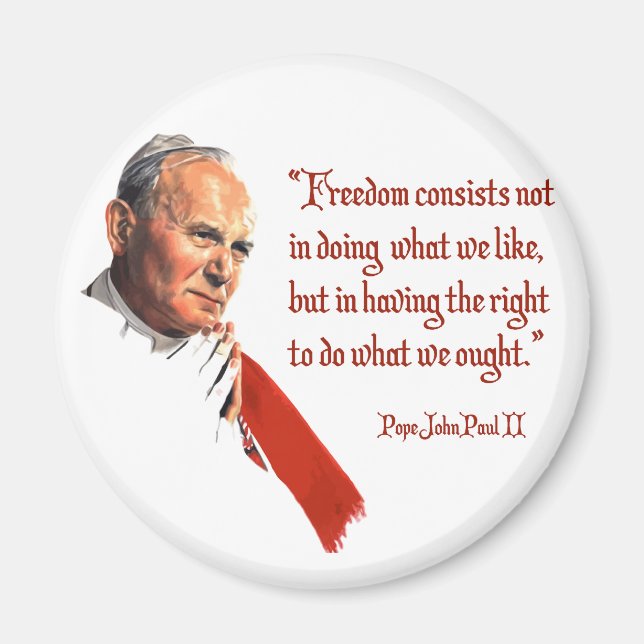 Pope John Paul II Freedom Magnet (Front)