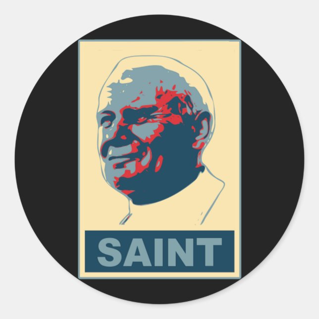 Pope John Paul II Pop Art SAINT Tshirt Classic Round Sticker (Front)